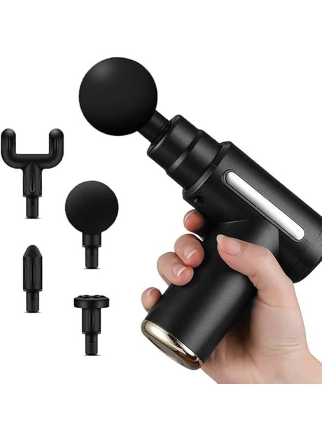 جهاز تدليك الأنسجة العميقة الاحترافي محمول باليد بـ 6 أوضاع و4 رؤوس متنوعة وشحن USB لاسترخاء عضلات الجسـم - Image 4